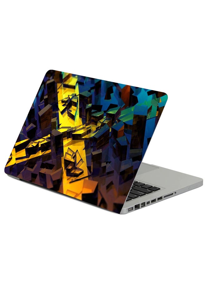 Fast Print Background Bright Light Printed Laptop Skin Cover Multicolor