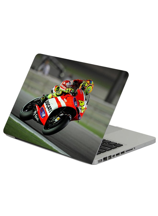 Fast Print Valentino Rossi Moto Gp Ducati Printed Laptop Sleeve Multicolour