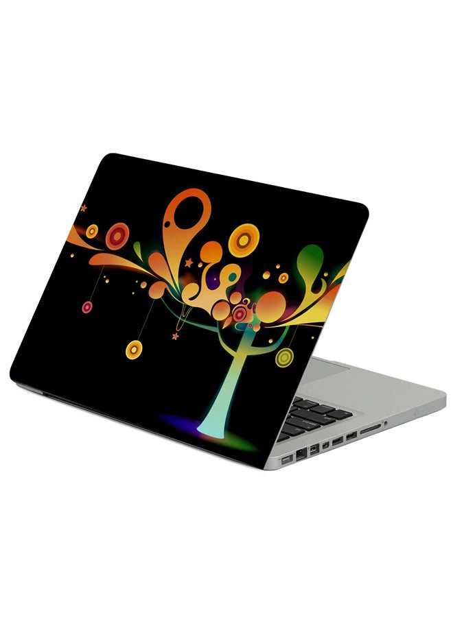 Tree Shape Shadow Printed Laptop Sleeve Multicolor