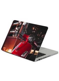 Fast Print Scooter Steering Wheel Red Printed Laptop Sleeve Multicolor 