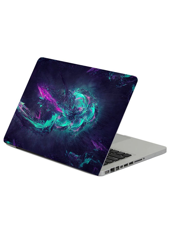 حافظة لابتوب بطبعة أشكال فضاء بخلفية سوداء متعدد الألوان