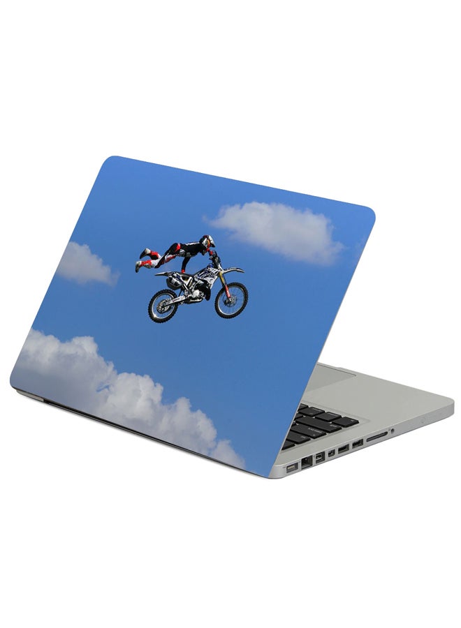 Fast Print Man Jump Motocross Printed Laptop Sleeve Multicolor