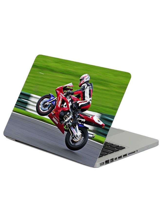 Fast Print Motorcycle Yamaha The Rear Wheel Printed Laptop Sicker Multicolor