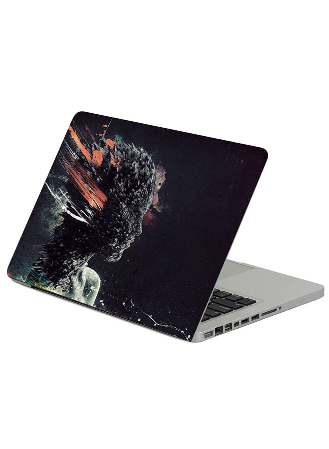 Girl Face Explosion Printed Laptop Sticker Multicolour