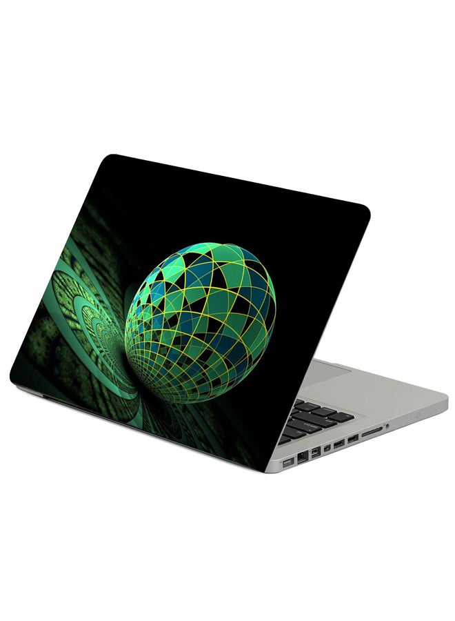 حافظة لابتوب بطبعة كرة بسطح زجاجي ملون متعدد الألوان