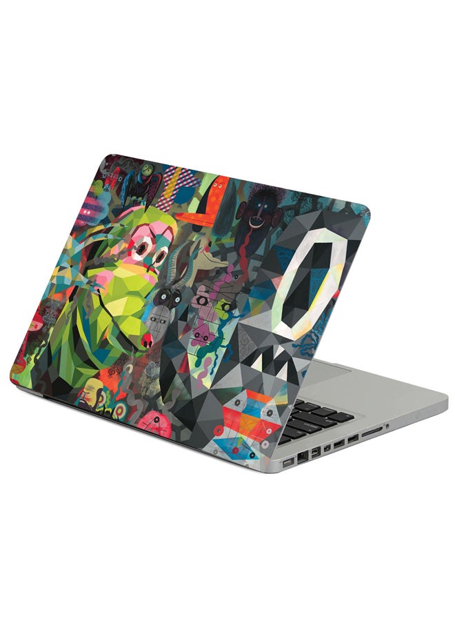 Psychedelic Abstraction Pattern Printed Laptop Sleeve Multicolour