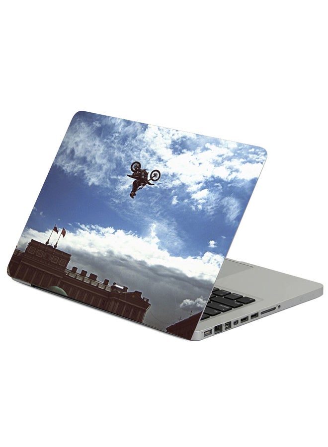 Fast Print Dirt Bike Motorcycle Jump Printed Laptop Sleeve Multicolour