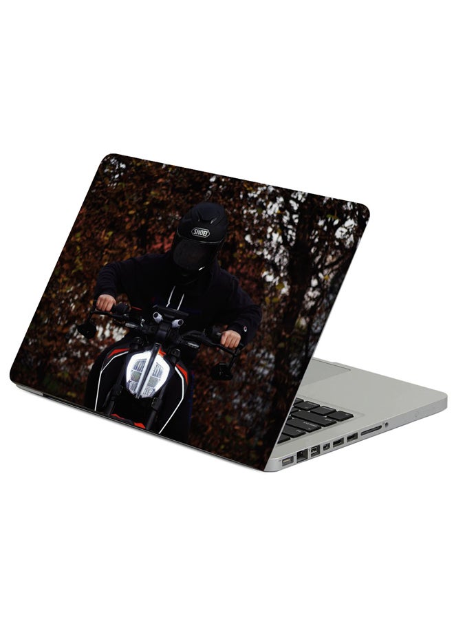 Fast Print Motorcycle Motorcyclist Helmet Printed Laptop Sleeve Multicolor 