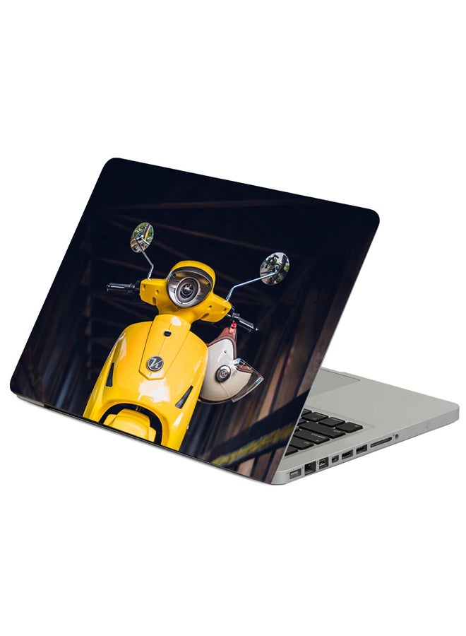 Fast Print Moped Scooter Helmet Printed Laptop Sticker Multicolour 