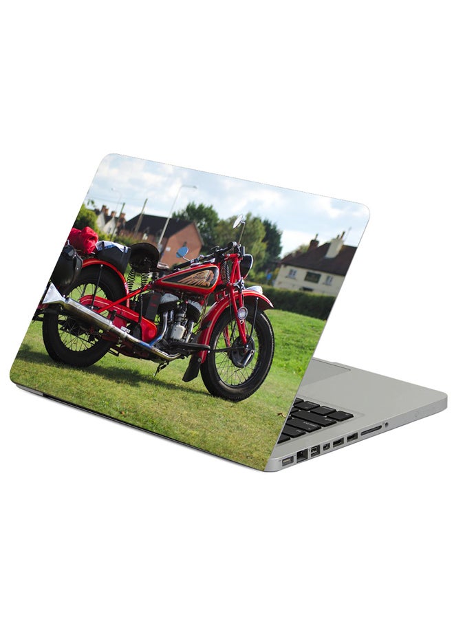 Fast Print Indian Bike Red Printed Laptop Sicker Multicolour 