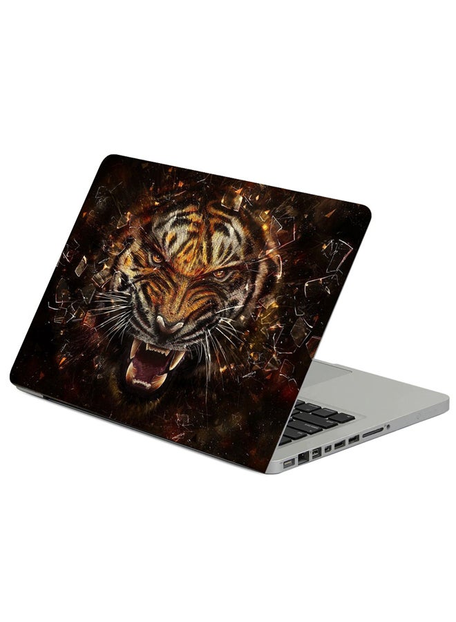 Fast Print Tiger Glass Shards Printed Laptop Sleeve Multicolour
