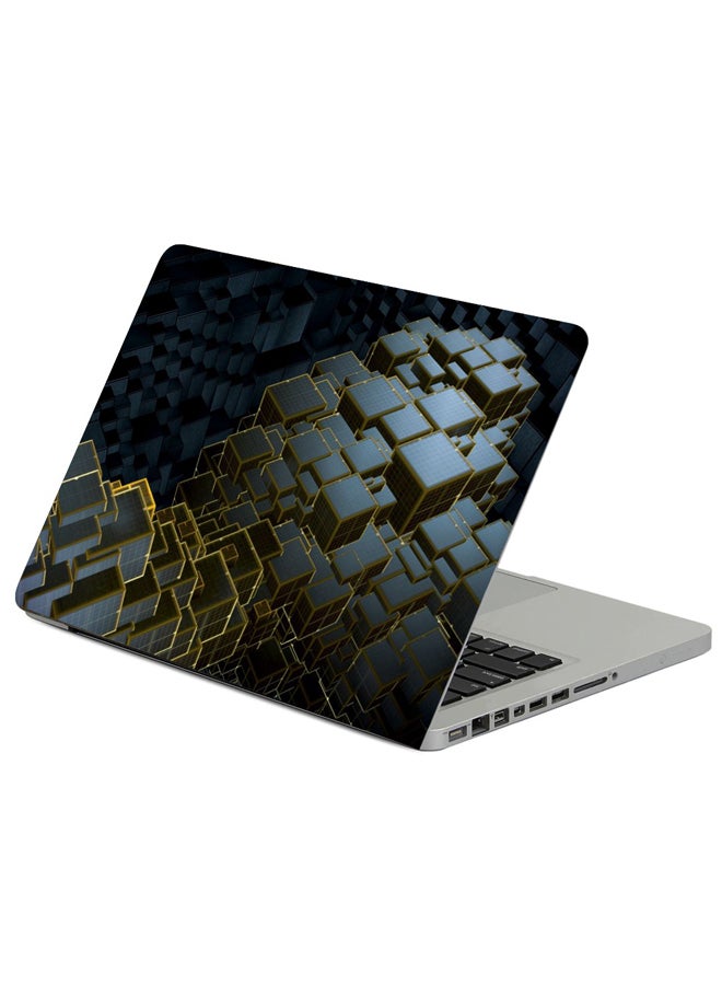 Squares Background Shadow Printed Laptop Sleeve Multicolour