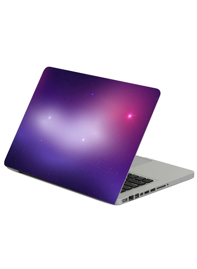 Fast Print Nebula Purple Glitter Printed Laptop Sleeve Multicolour