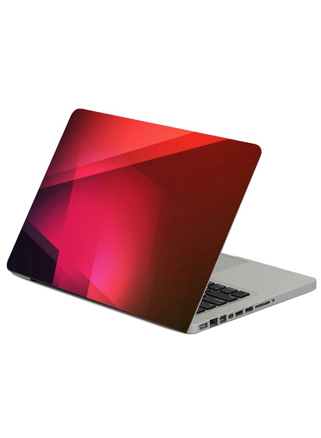 Lines Red Background Printed Laptop Sleeve Multicolour