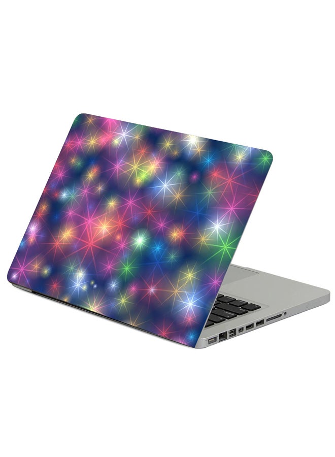 Fast Print Snowflakes Patterns Shine Printed Laptop Sicker Multicolour
