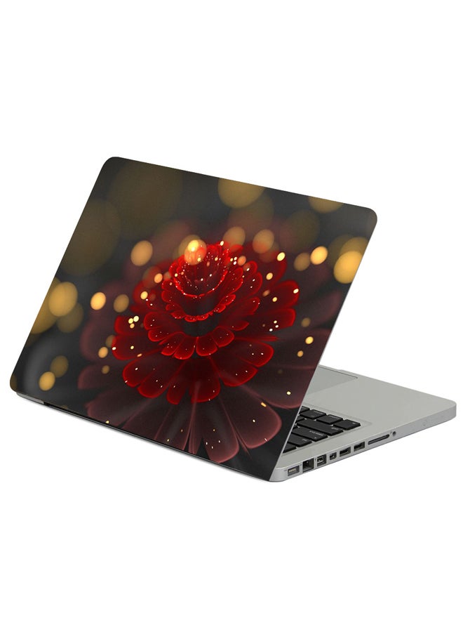 Fast Print Fractal Flower Glare Printed Laptop Sticker Multicolour 