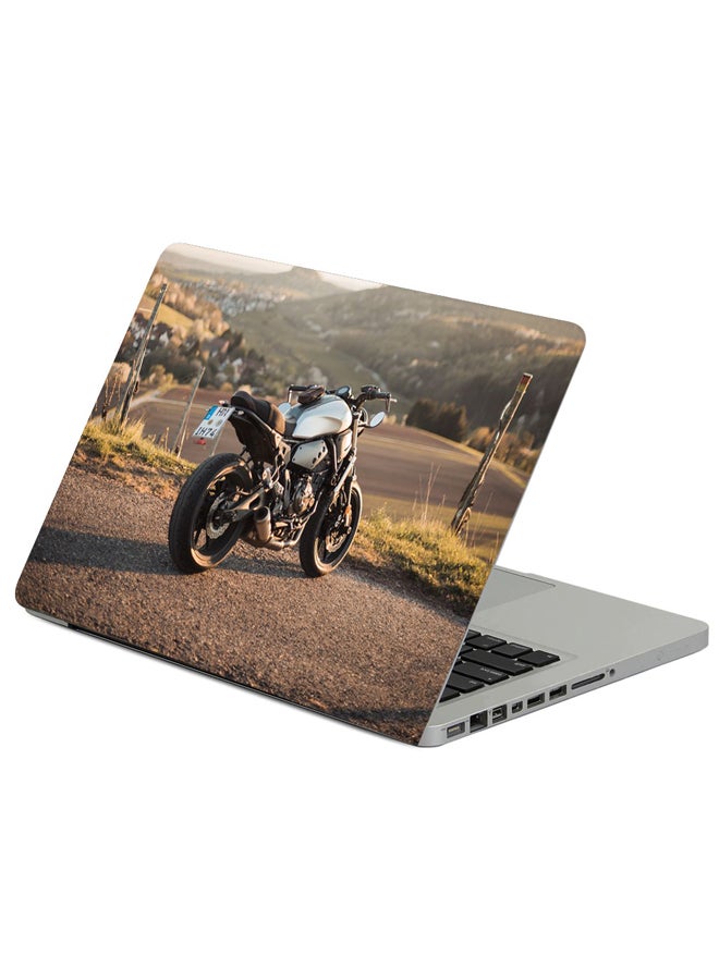 Fast Print Motorcycle Rear View Wheels Printed Laptop Sleeve Multicolour