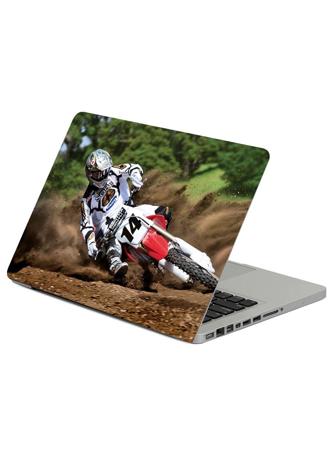 حافظة لابتوب بطبعة سباق الدراجات النارية متعدد الألوان