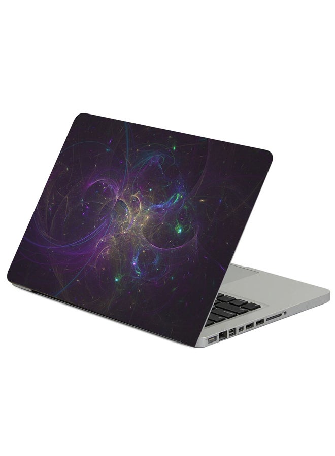 Fast Print Fractal Glitter Shroud Printed Laptop Sicker Multicolour