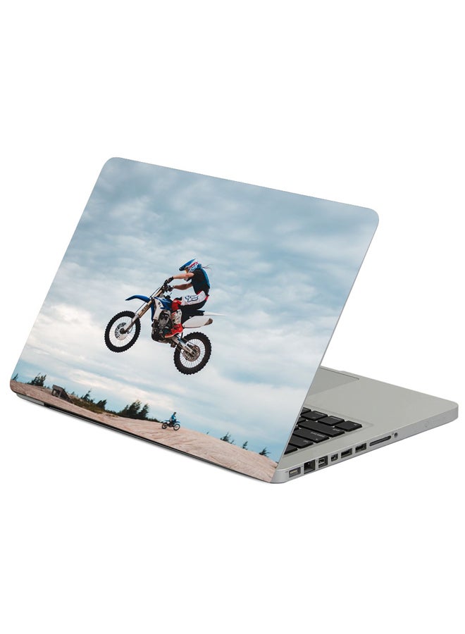 Motorcycle Bike Side View Printed Laptop Sleeve Multicolour