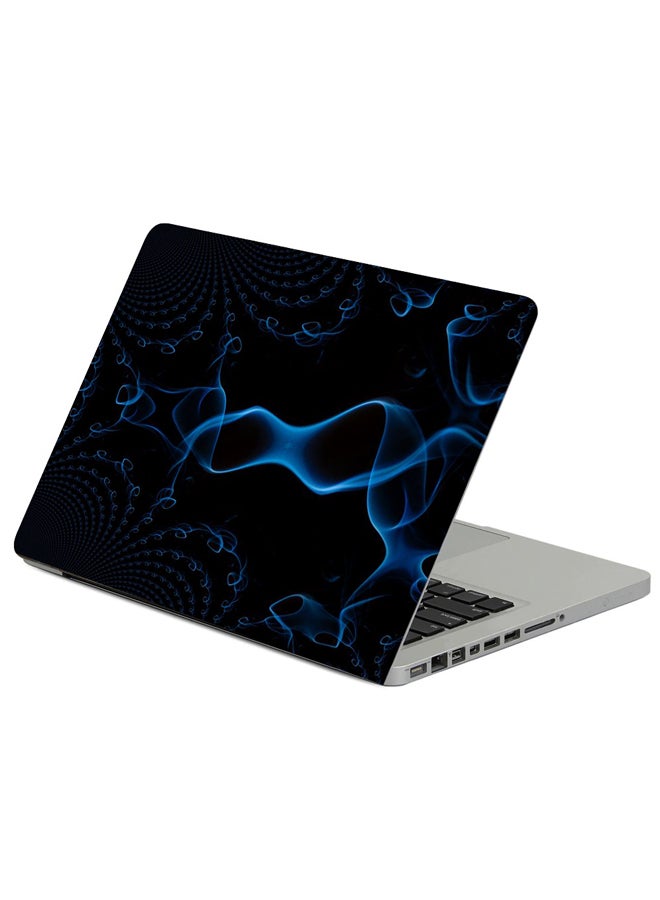 Fast Print Black Background Smoke Line Printed Laptop Sleeve Multicolour