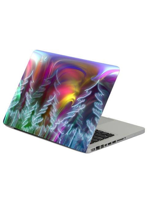 Abstraction Pattern Pine Printed Laptop Sicker Multicolour