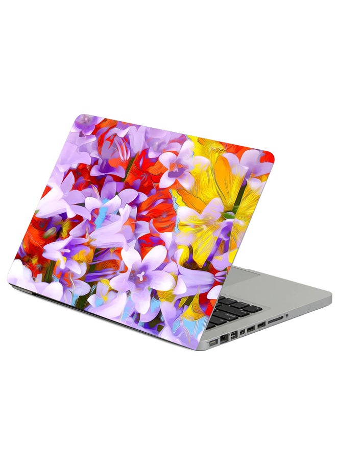 Fast Print Flowers Art Abstraction Printed Laptop Sticker Multicolour 