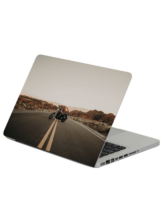 Motorcycle Road Marking Printed Laptop Sleeve Multicolour
