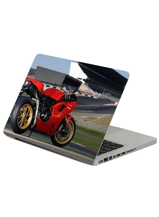 Fast Print Ducati 1098 Red Bike Printed Laptop Sleeve Multicolour 