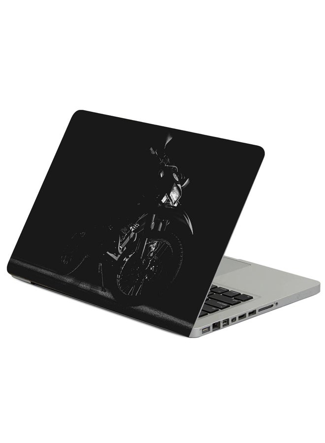 Fast Print Motorcycle Bw Wheel Printed Laptop Sicker Multicolour