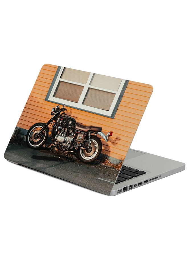 فاست برينت حافظة لابتوب بطبعة دراجة نارية بلون أسود متعدد الألوان