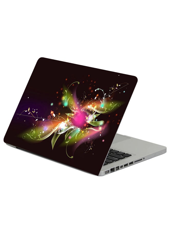 Fast Print Abstract Flower Glitter Printed Laptop Sleeve Multicolor 