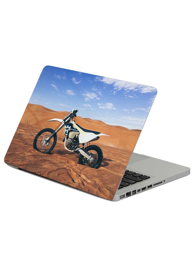 Motorcycle Sand Side View Printed Laptop Sleeve Multicolor