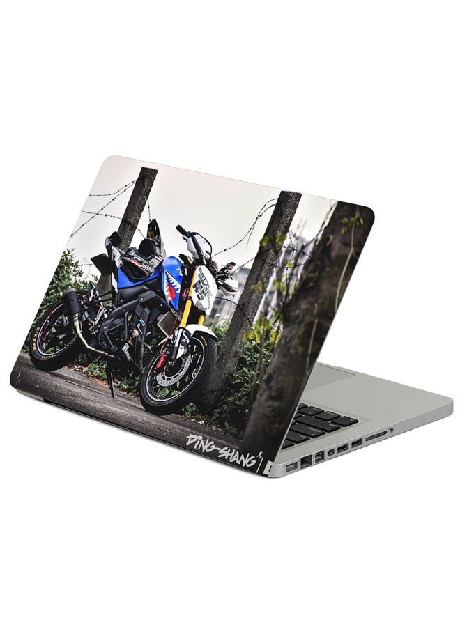ملصق لابتوب بطبعة الدراجات النارية ياماها اكسابري متعدد الألوان
