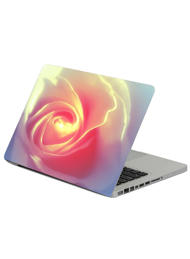 حافظة لابتوب بطبعة بتلات ورود بخلفية ساطعة متعدد الألوان