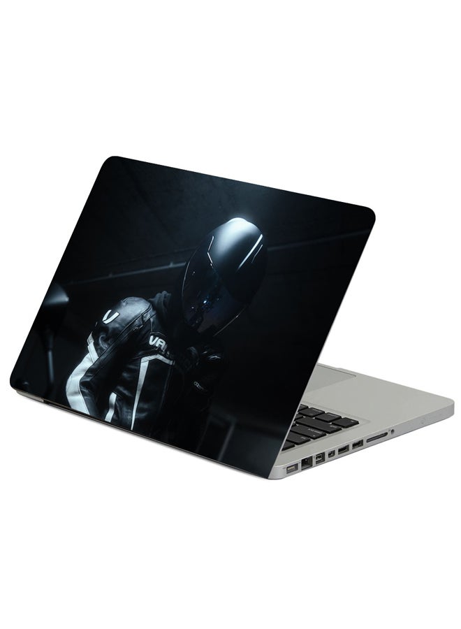 Fast Print Motorcyclist Biker Helmet Printed Laptop Sleeve Multicolor