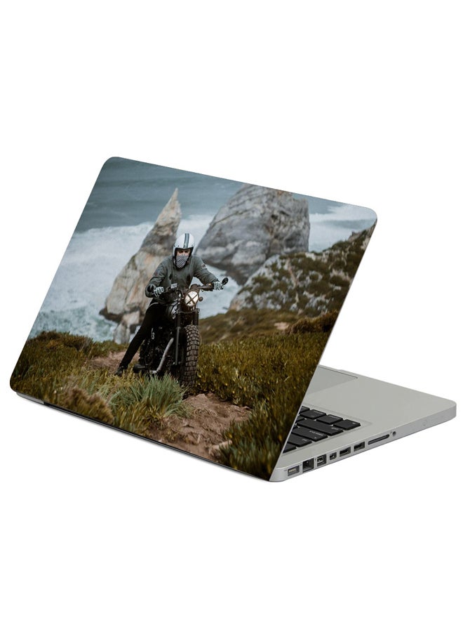 Fast Print Motorcyclist Motorcycle Helmet Printed Laptop Sleeve Multicolor 