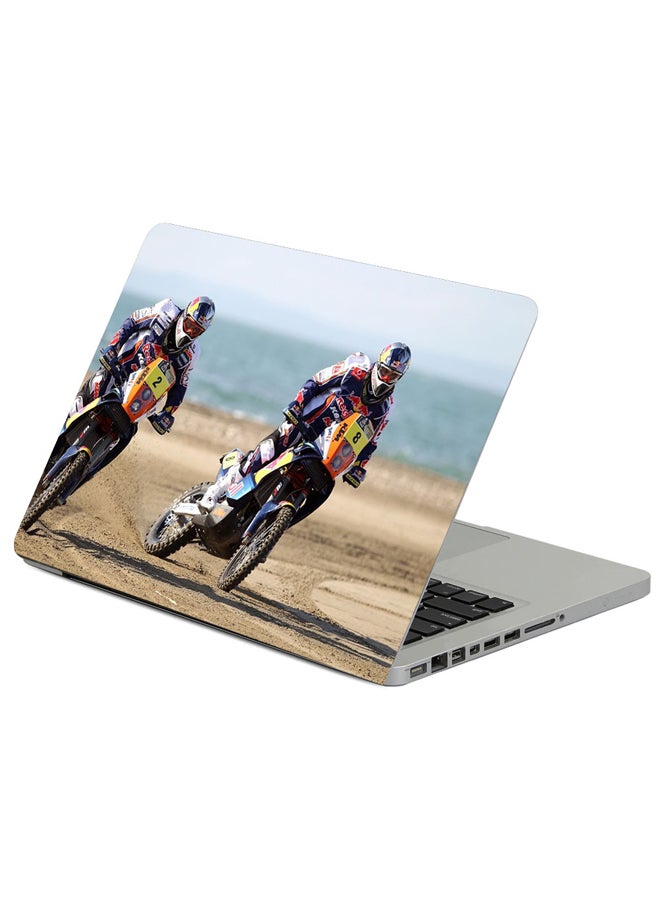 Fast Print Motorcycle Race Red Bull Printed Laptop Sleeve Multicolor