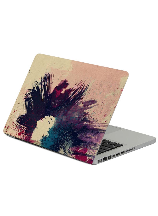 Drawing Paint Hair Printed Laptop Sleeve Multicolor