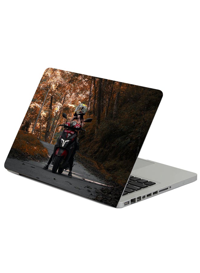 Fast Print Motorcycle Helmet Bike Printed Laptop Sleeve Multicolor 