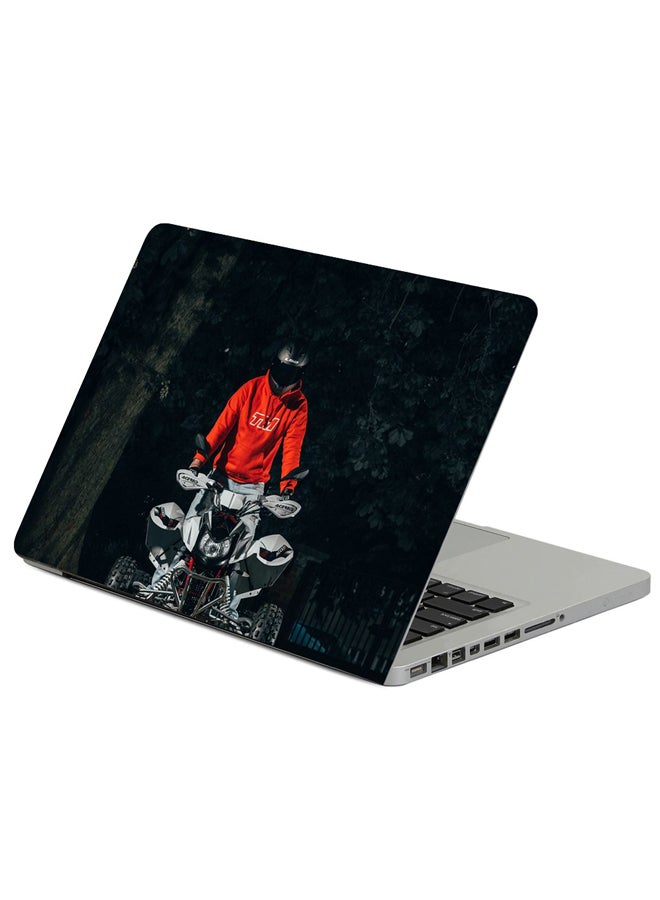 Fast Print Atv Motorcyclist Helmet Printed Laptop Sleeve Multicolor 
