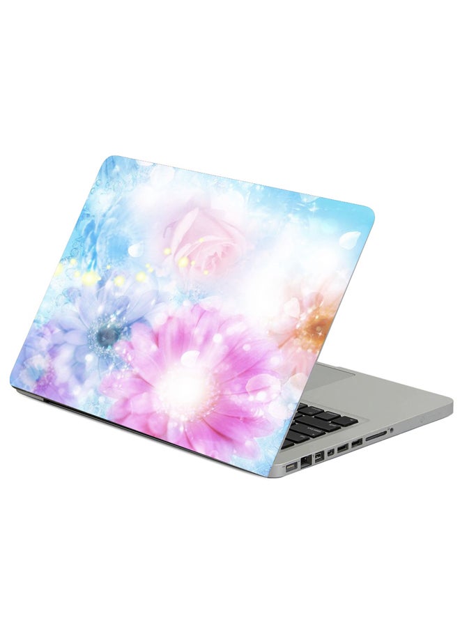 Fast Print Flowers Printed Laptop Sticker Multicolour 
