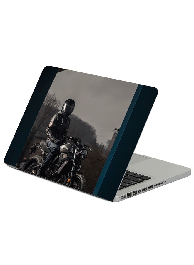 Fast Print Motorcyclist Helmet Motorcycle Printed Laptop Sleeve Multicolour 