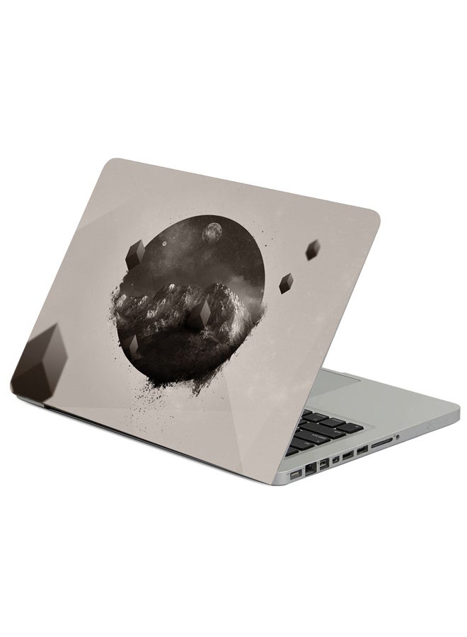 Planet Light Circles Printed Laptop Sticker Multicolour