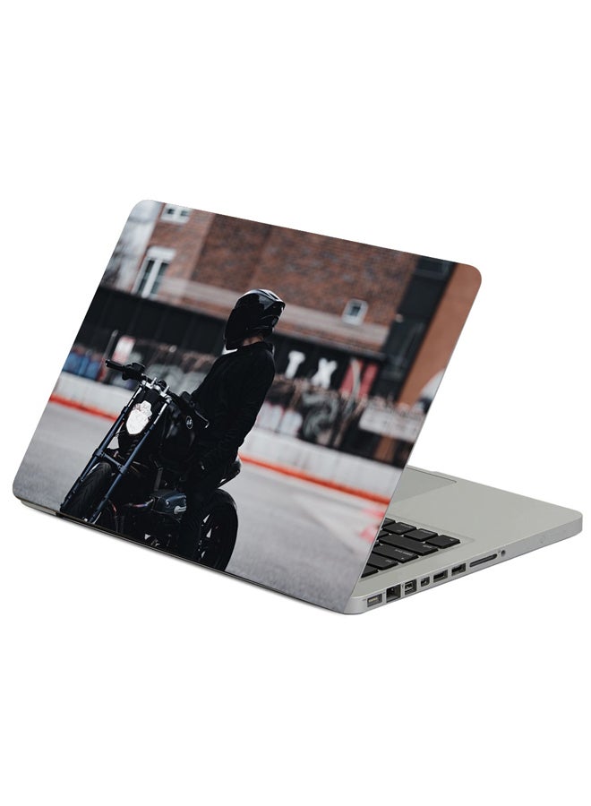 Motorcycle Bike Motorcyclist Printed Laptop Sleeve Multicolour