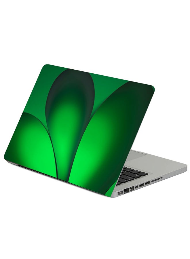 Lines Gradient Green Printed Laptop Sticker Multicolour
