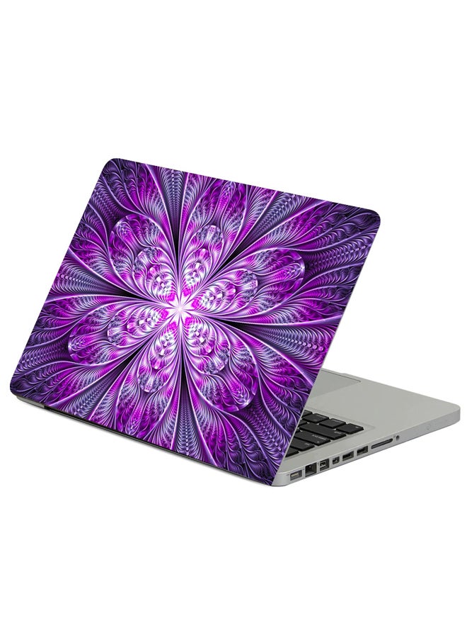 Fast Print Fractal Flower Abstraction Printed Laptop Skin Cover Multicolour 