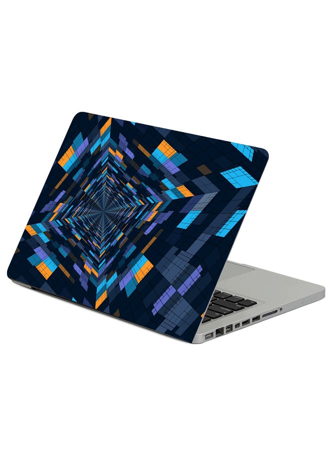 Fast Print Perspective Geometric Pattern Printed Laptop Sleeve Multicolour