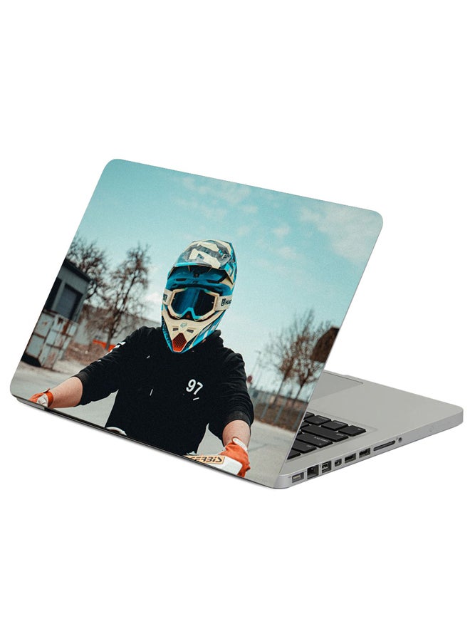 Fast Print Motorcycle Motorcyclist Helmet Printed Laptop Sleeve Multicolour