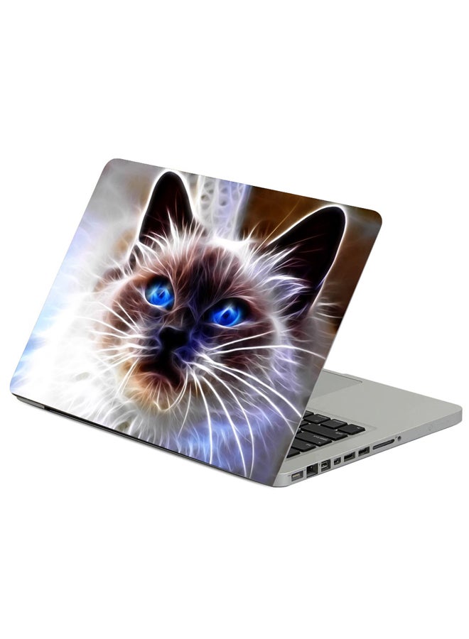 Cat Blue Eyes Printed Laptop Sleeve Multicolour